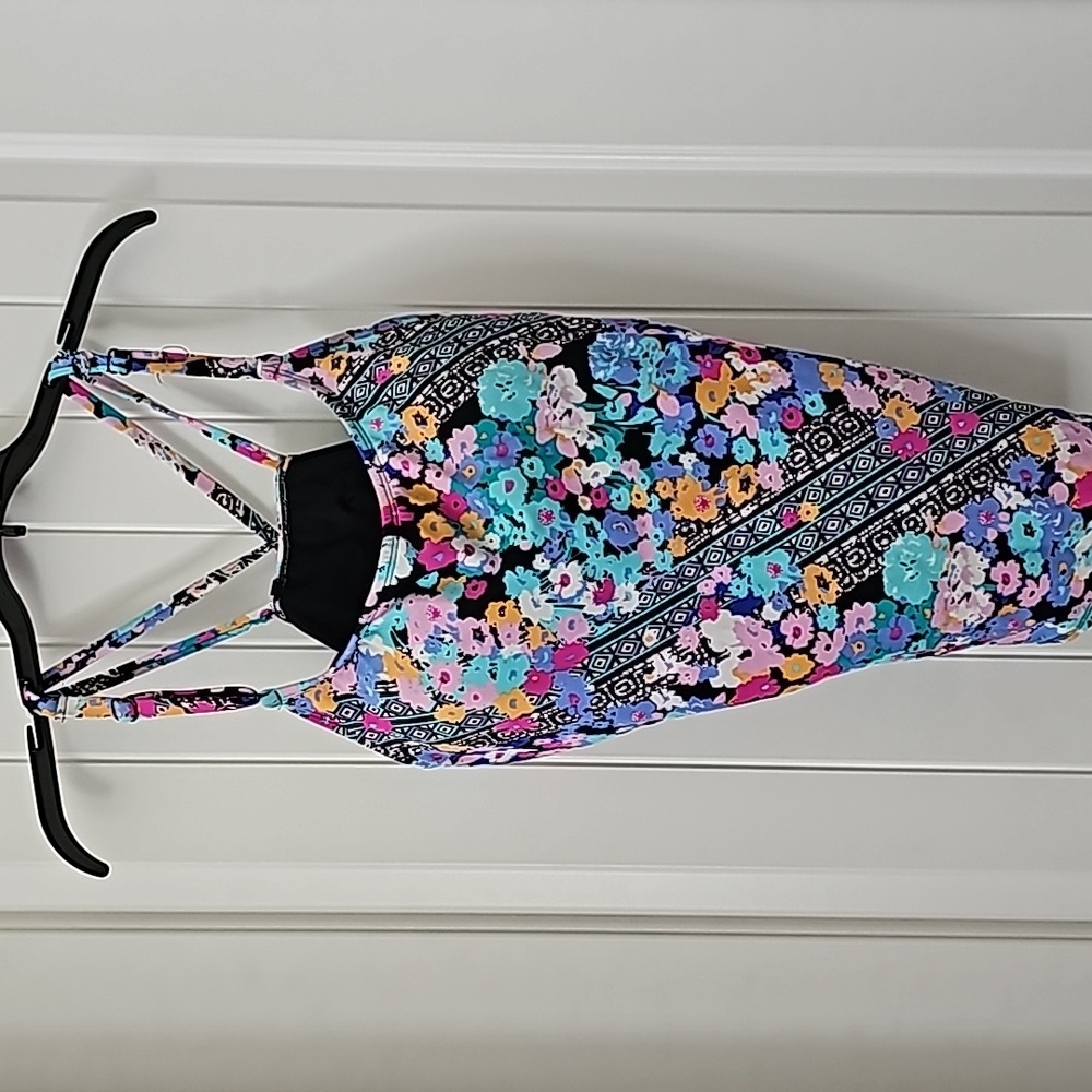 Floral Multi-Color Strappy One-Piece Swimsuit